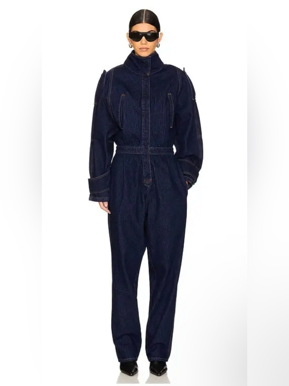 Ronny Kobo Revolve Dark Denim Jumpsuit NWT Medium Bestseller - Picture 2 of 6